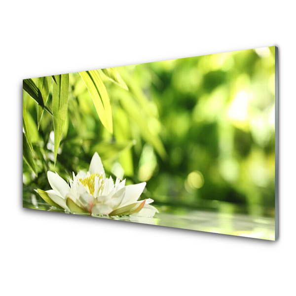 Quadro de vidro Folhas de flores