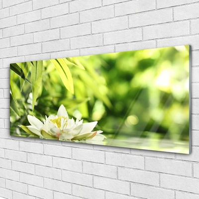Quadro de vidro Folhas de flores