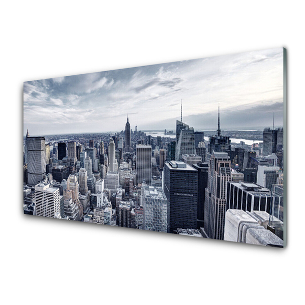 Pintura em vidro Casas da Cidade