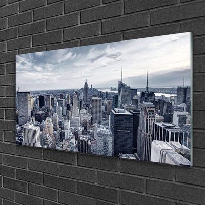 Pintura em vidro Casas da Cidade