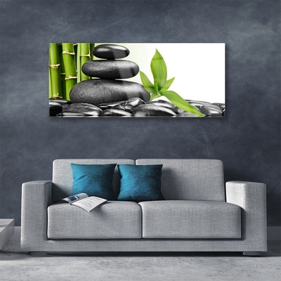 Quadro de vidro Arte com Folhas e Pedras