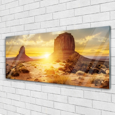 Pintura em vidro Paisagem do Sol do Deserto