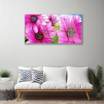 Pintura em vidro Flores na Parede