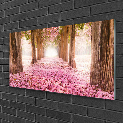 Quadro de vidro Árvore Rosas Flores Natureza