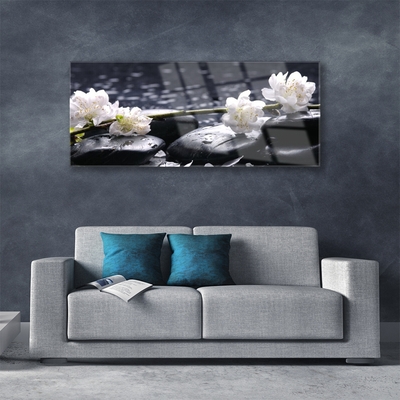 Quadro de vidro Pedras de flores