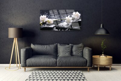 Quadro de vidro Pedras de flores