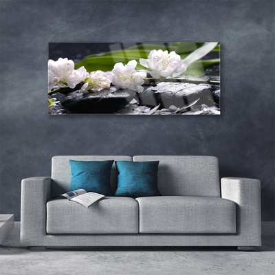 Pintura em vidro Pedras de flores
