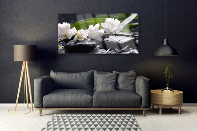 Pintura em vidro Pedras de flores