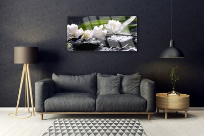 Pintura em vidro Pedras de flores