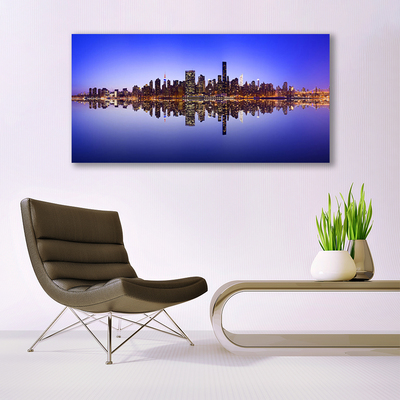 Pintura em vidro Casas de Água da Cidade