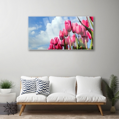 Pintura em vidro Tulipa na Parede