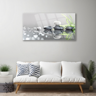 Pintura em vidro Spa de Grama Zen Stones