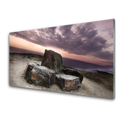 Pintura em vidro Paisagem rochosa