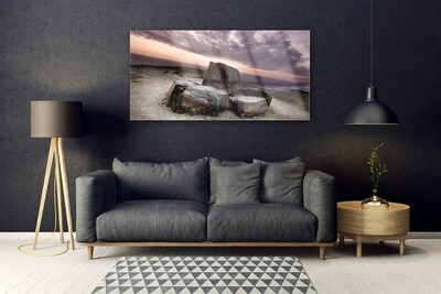 Pintura em vidro Paisagem rochosa