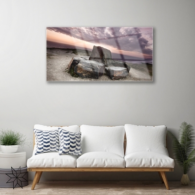 Pintura em vidro Paisagem rochosa