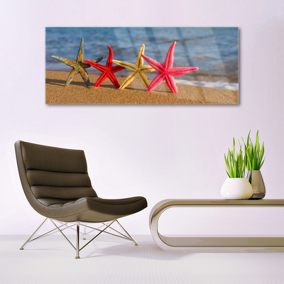Pintura em vidro Arte de estrela do mar de praia