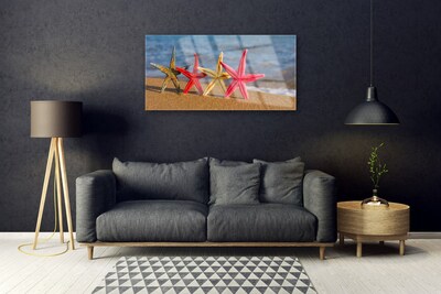 Pintura em vidro Arte de estrela do mar de praia