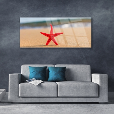 Quadro de vidro Arte de estrela do mar de praia