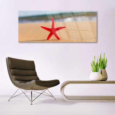 Quadro de vidro Arte de estrela do mar de praia