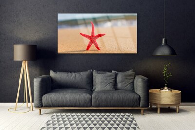 Quadro de vidro Arte de estrela do mar de praia