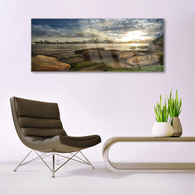 Pintura em vidro Paisagem da Cidade do Mar