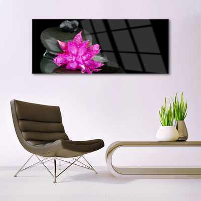 Pintura em vidro Pedras de flores pretas