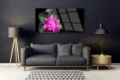 Pintura em vidro Pedras de flores pretas