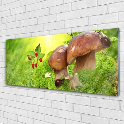 Pintura em vidro Cogumelos Frutas Morangos