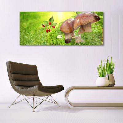 Pintura em vidro Cogumelos Frutas Morangos