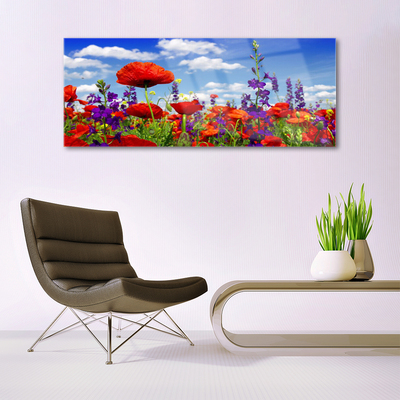 Quadro de vidro Planta de tulipas