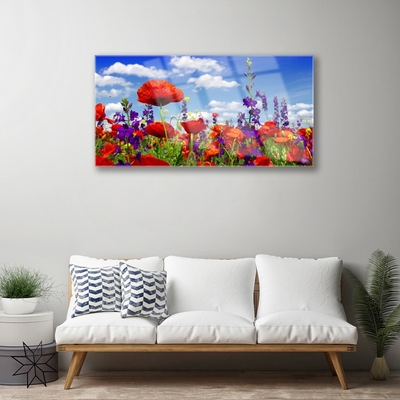 Quadro de vidro Planta de tulipas