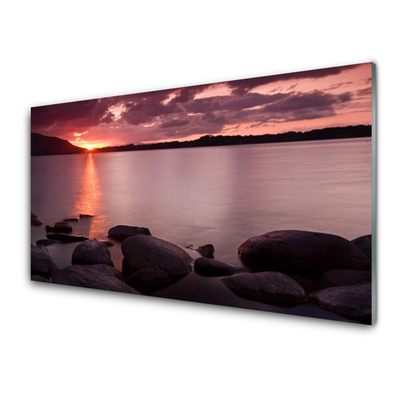 Pintura em vidro Paisagem de Pedras do Mar