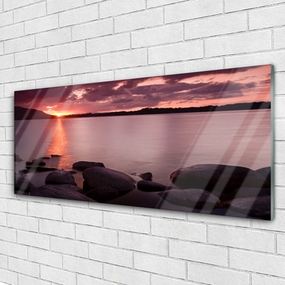 Pintura em vidro Paisagem de Pedras do Mar