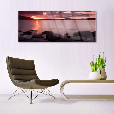 Pintura em vidro Paisagem de Pedras do Mar