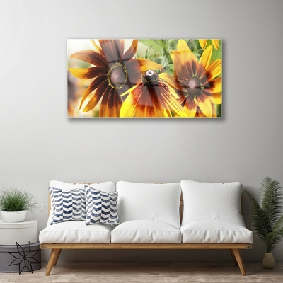 Pintura em vidro Planta de flores