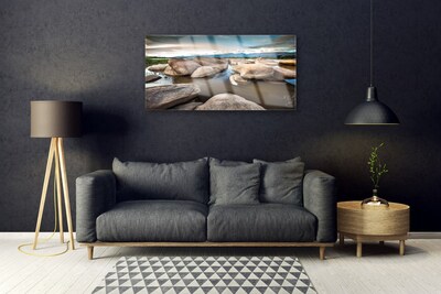 Pintura em vidro Paisagem rochosa