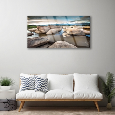 Pintura em vidro Paisagem rochosa