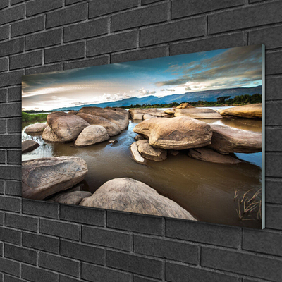 Pintura em vidro Paisagem rochosa