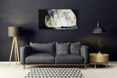 Quadro de vidro Paisagem de palmeiras com lua noturna