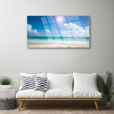 Quadro de vidro Mar Praia Sol Paisagem