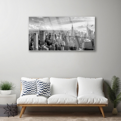 Pintura em vidro Casas da Cidade