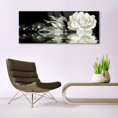 Quadro de vidro Planta de flor de rosa