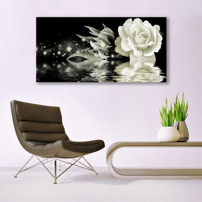 Quadro de vidro Planta de flor de rosa