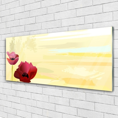 Pintura em vidro Planta de flores