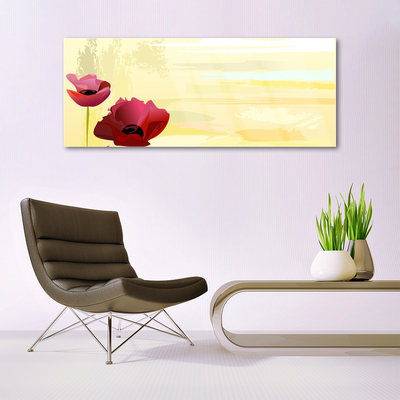 Pintura em vidro Planta de flores