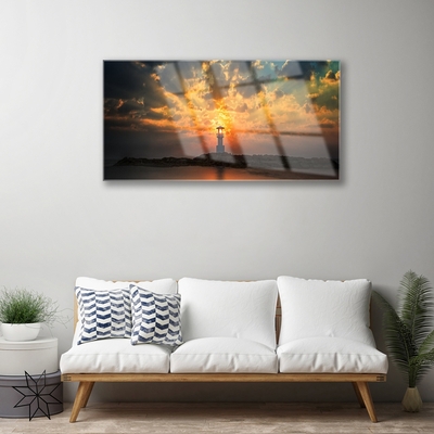 Pintura em vidro Paisagem do Farol