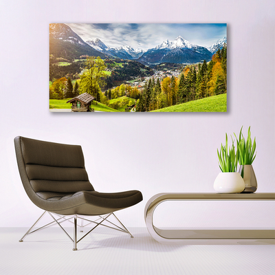 Pintura em vidro Paisagem dos Alpes