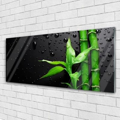 Pintura em vidro Planta de folhas de bambu