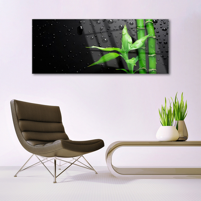Pintura em vidro Planta de folhas de bambu