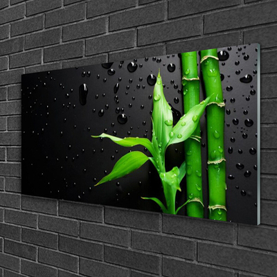 Pintura em vidro Planta de folhas de bambu